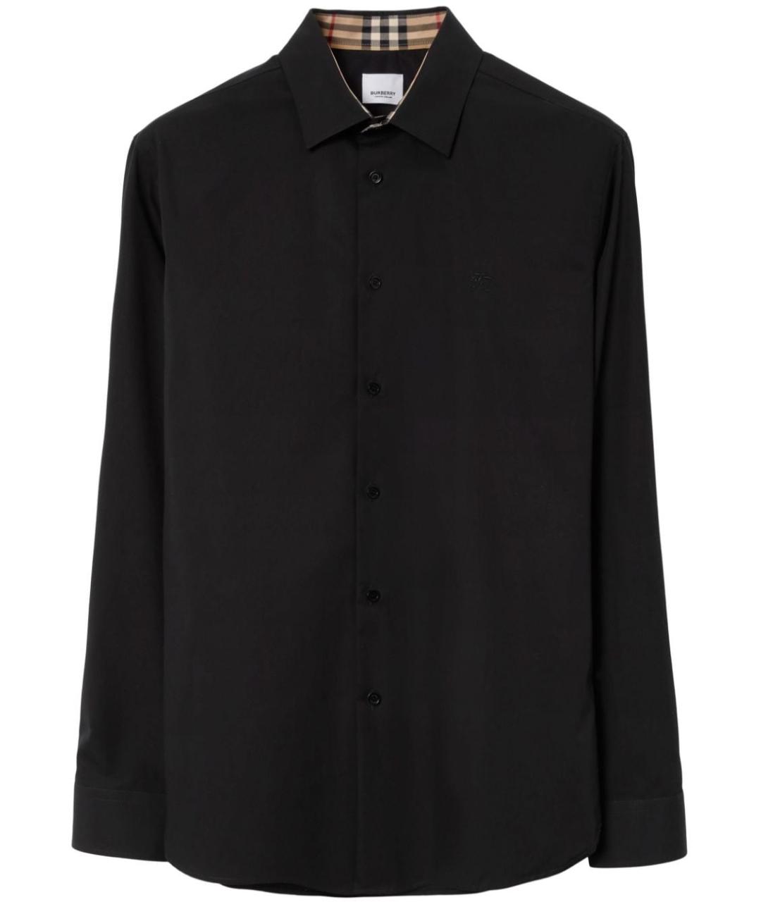 BURBERRY Черная хлопковая классическая рубашка, фото 1