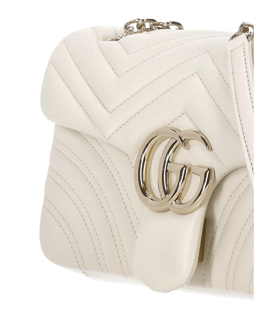 GUCCI Белая кожаная сумка через плечо, фото 4