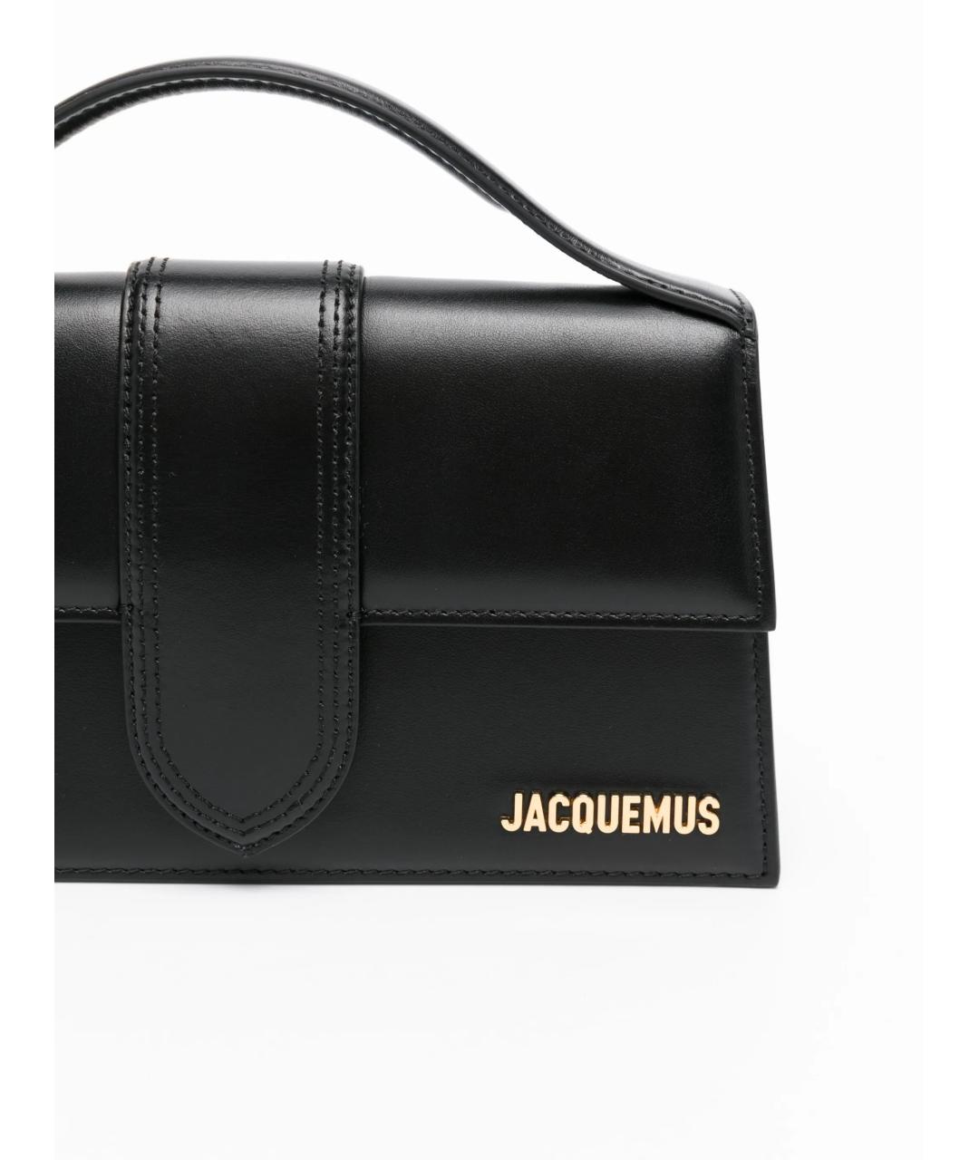 JACQUEMUS Черная кожаная сумка с короткими ручками, фото 3