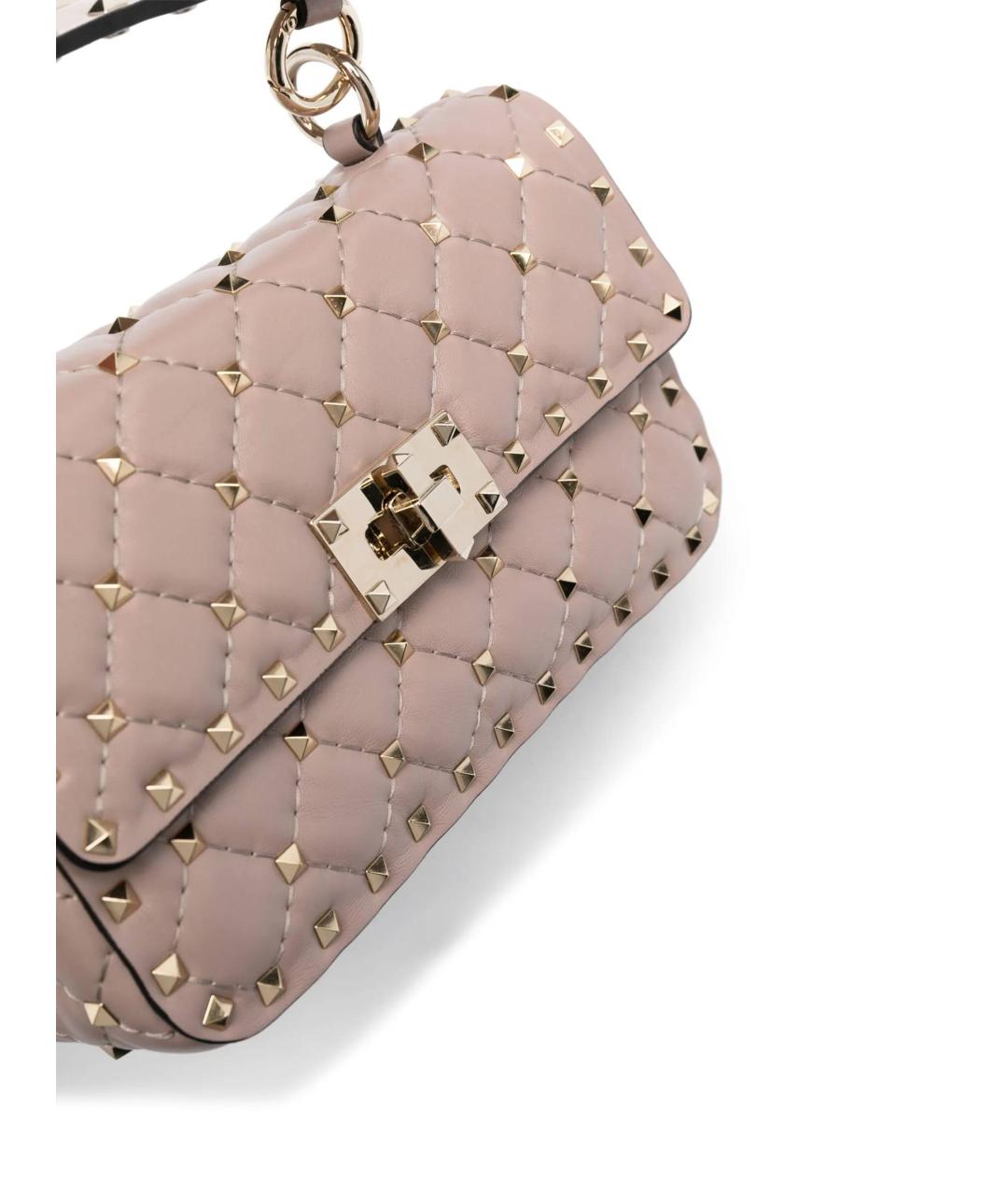 VALENTINO Розовая кожаная сумка через плечо, фото 4