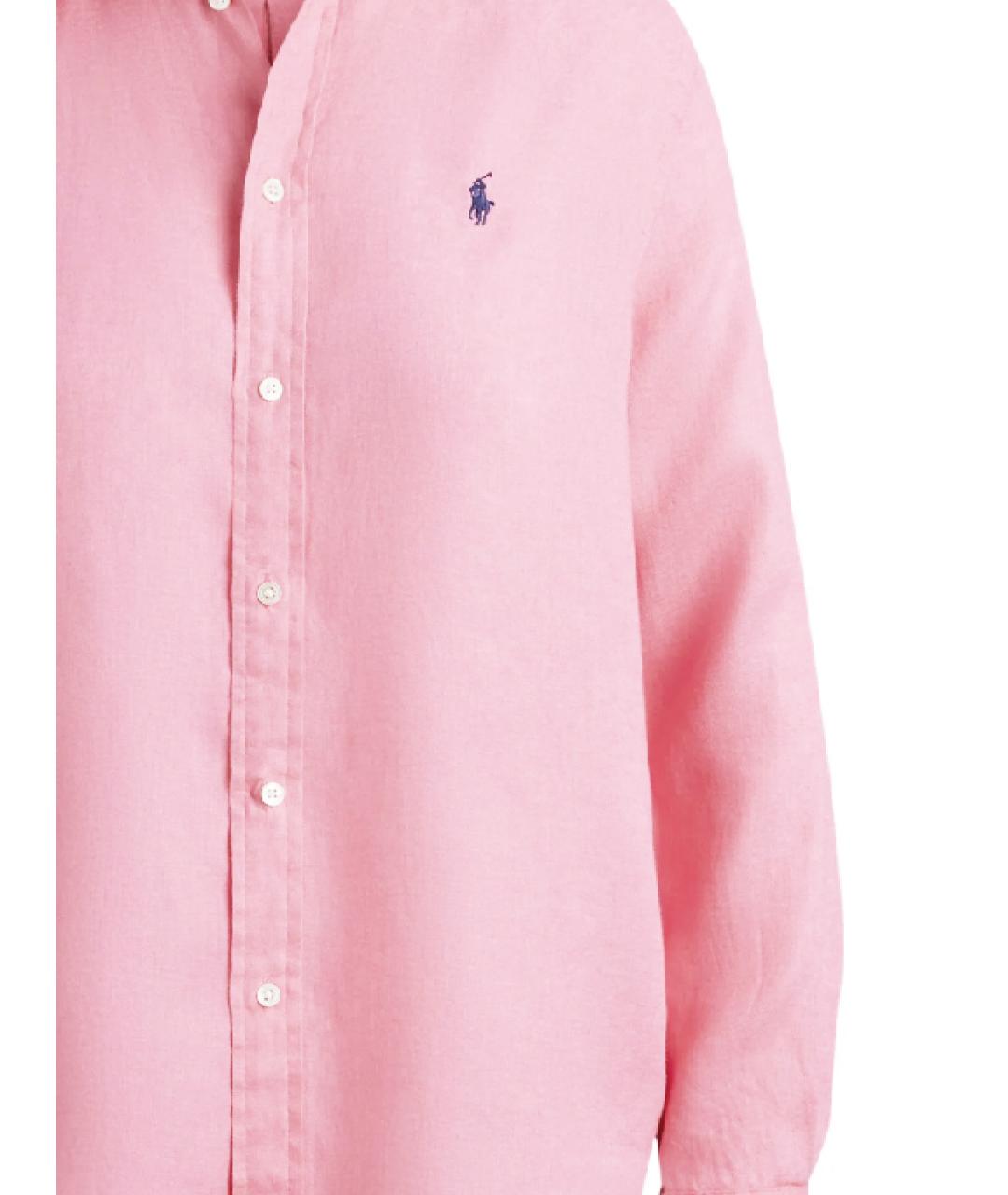 POLO RALPH LAUREN Розовая льняная рубашка, фото 2
