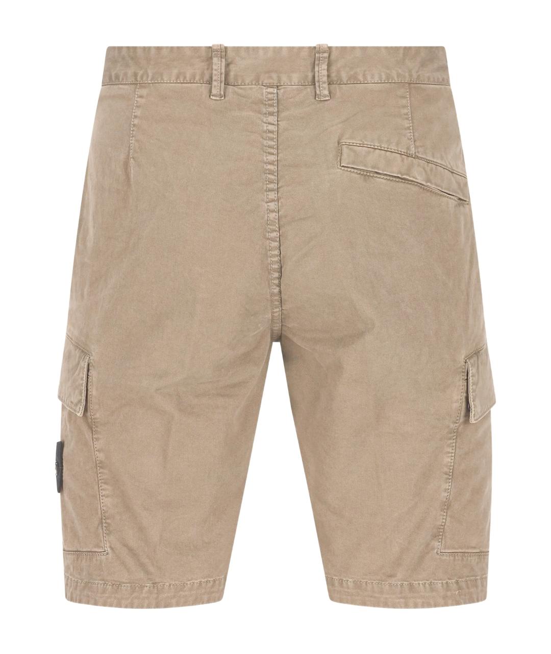 STONE ISLAND Бежевые хлопковые шорты, фото 3