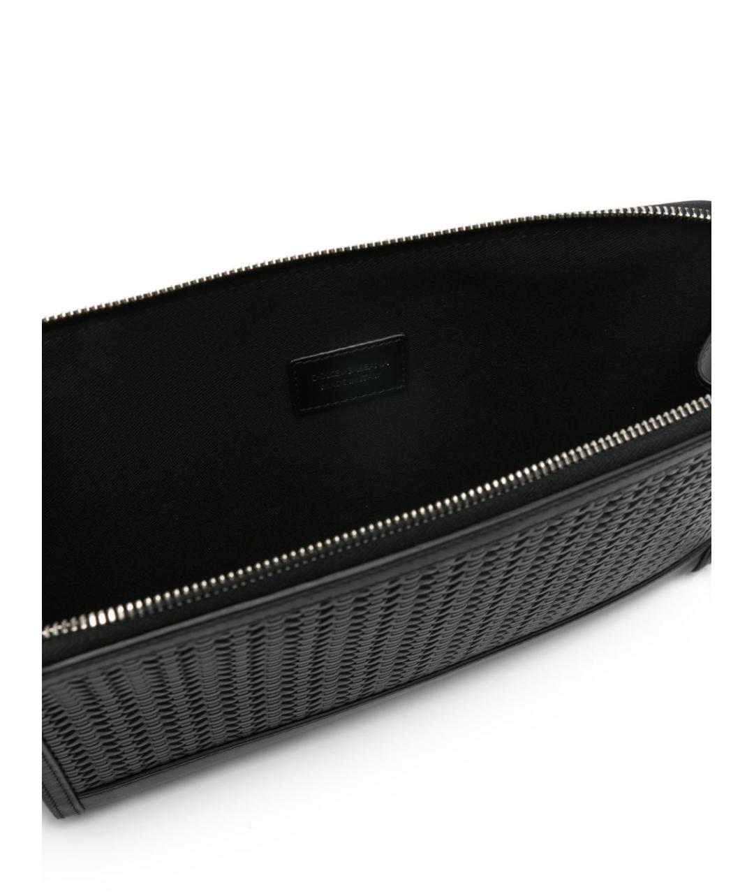 DOLCE&GABBANA Черная кожаная барсетка, фото 3