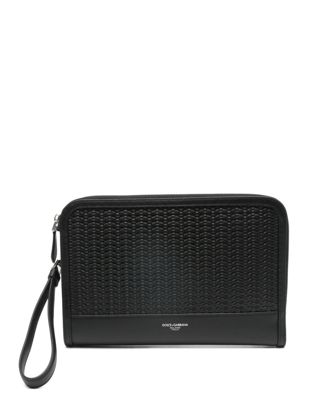 DOLCE&GABBANA Черная кожаная барсетка, фото 1