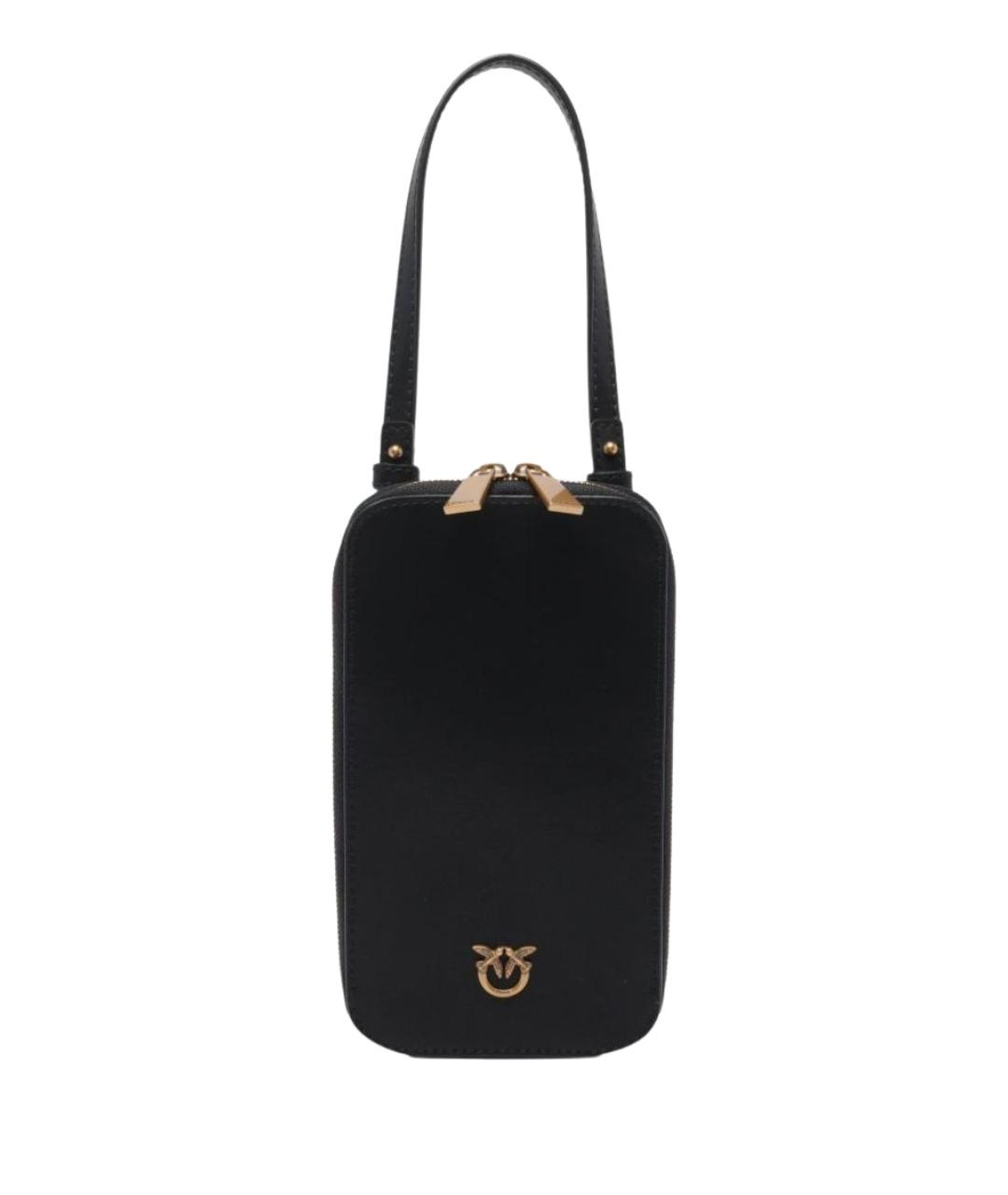 PINKO Черная кожаная сумка через плечо, фото 1