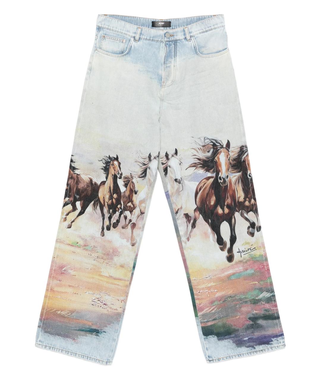 AMIRI Мульти хлопковые прямые джинсы, фото 1