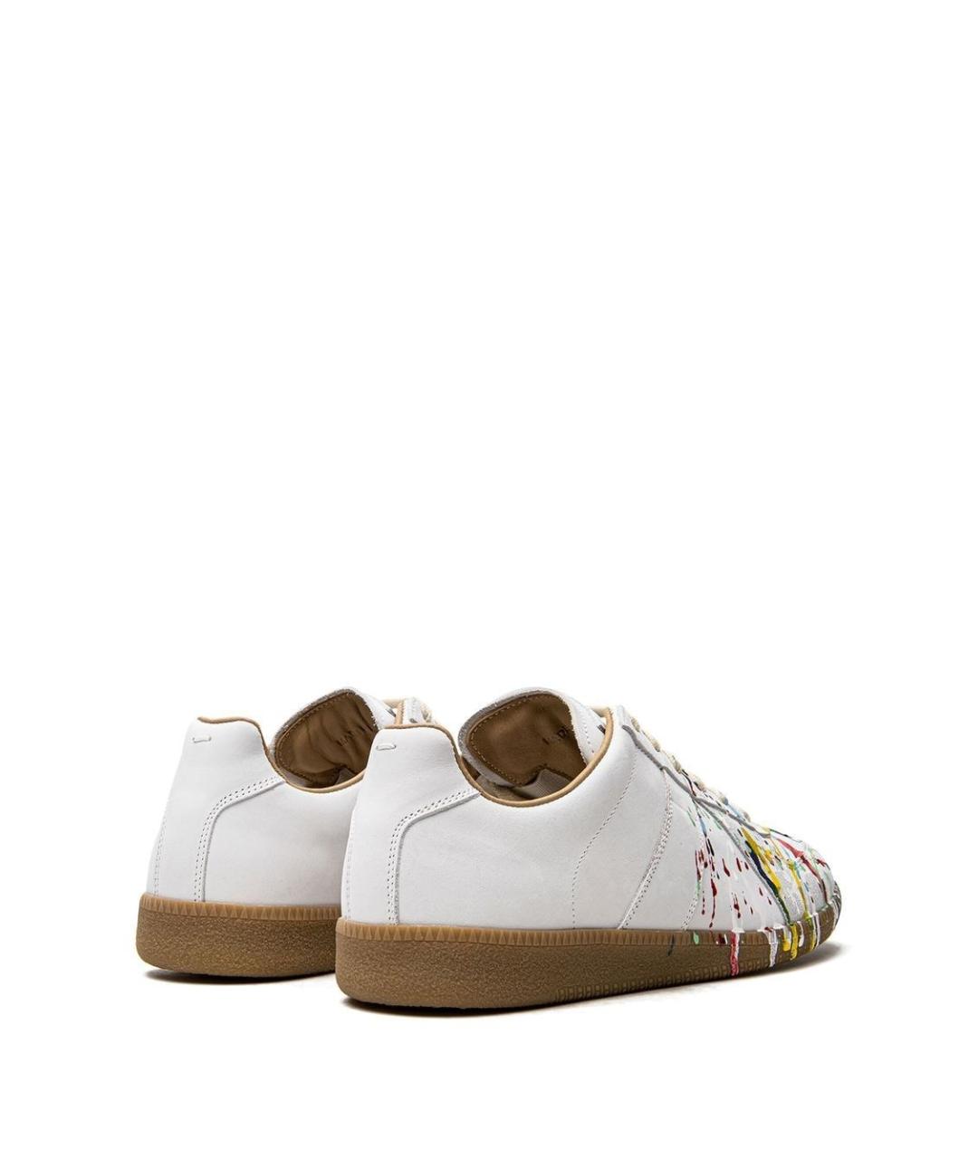 MAISON MARGIELA Белые кожаные низкие кроссовки / кеды, фото 4