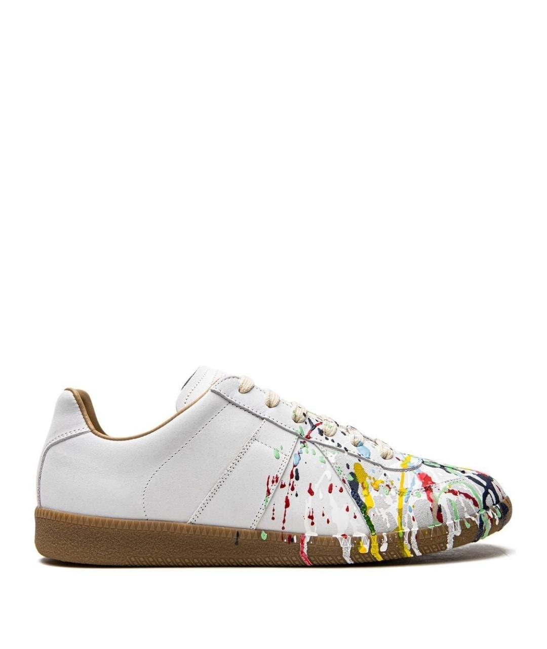 MAISON MARGIELA Белые кожаные низкие кроссовки / кеды, фото 1