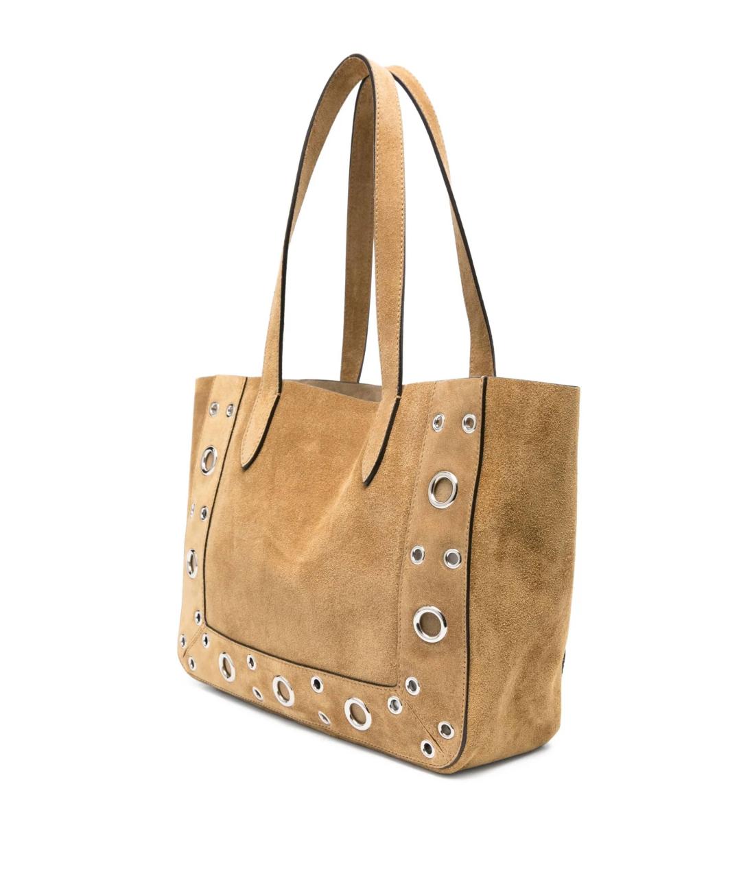 VALENTINO Бежевая замшевая сумка тоут, фото 2