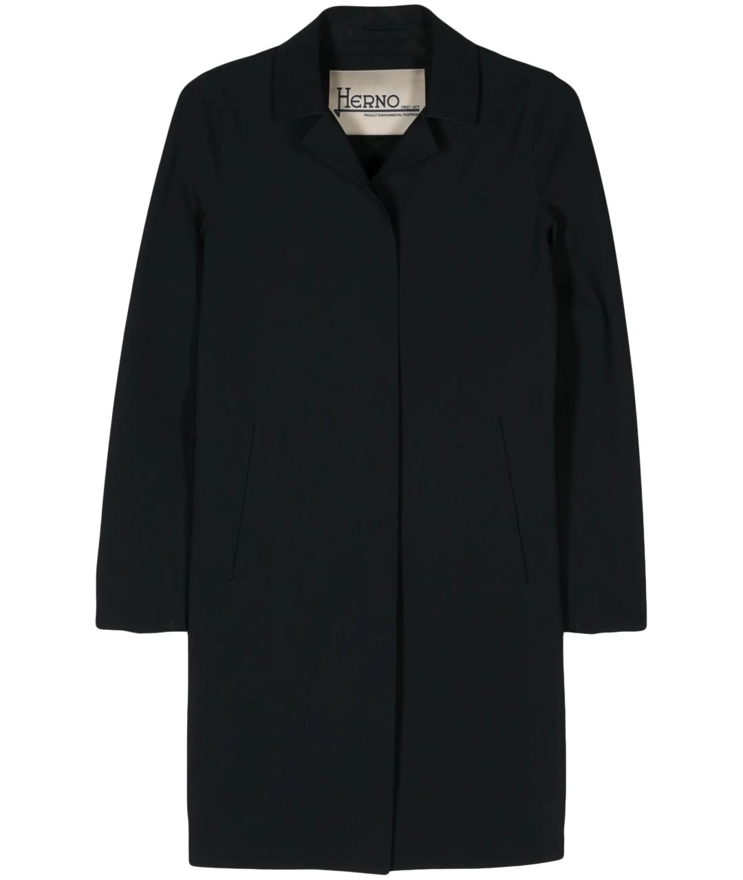 HERNO Черное полиамидовое пальто, фото 1