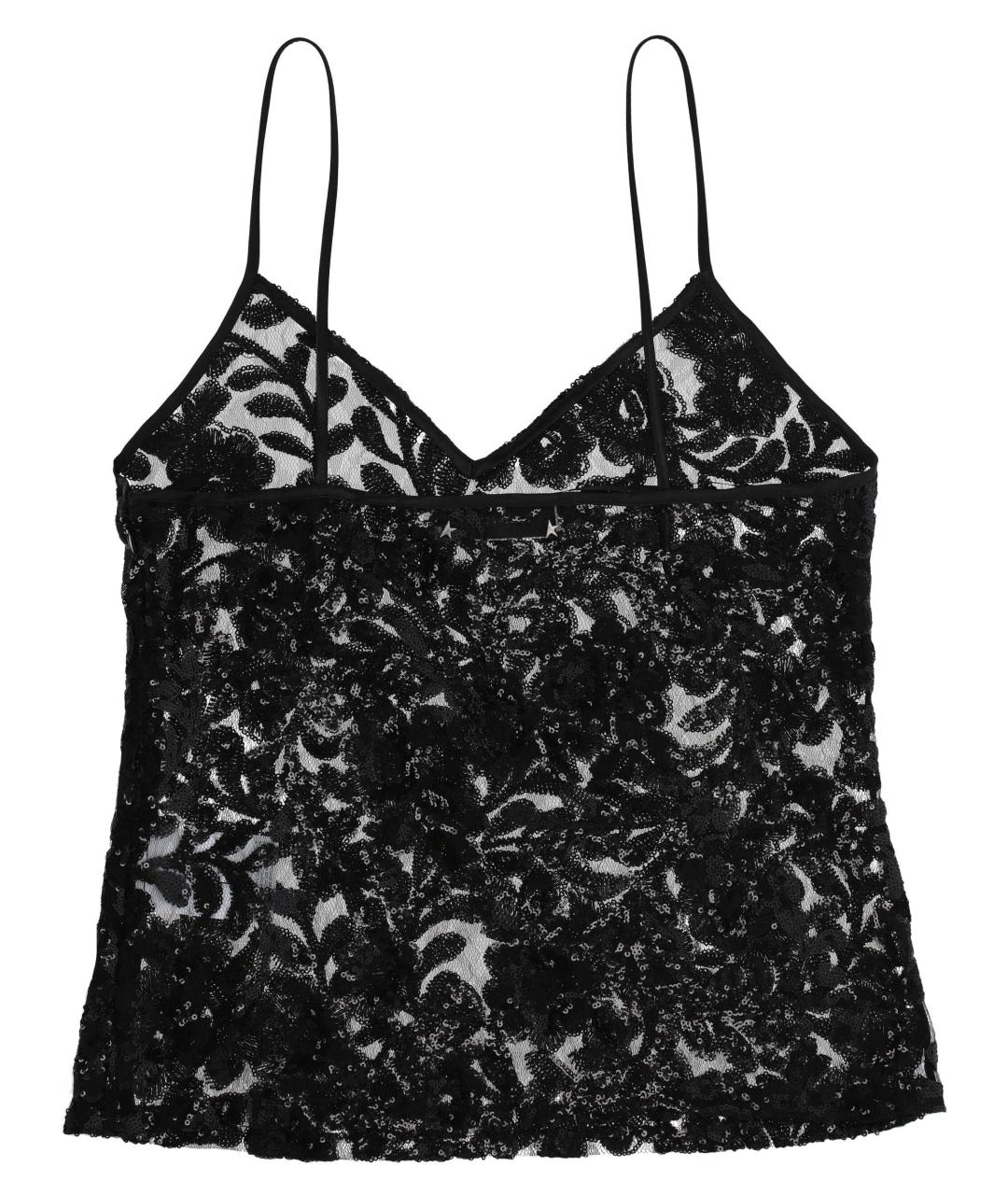 GOLDEN GOOSE DELUXE BRAND Черная полиэстеровая майка, фото 3