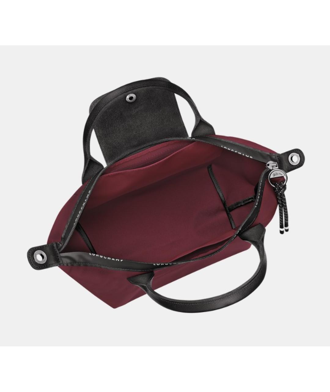 LONGCHAMP Бордовая тканевая сумка тоут, фото 4
