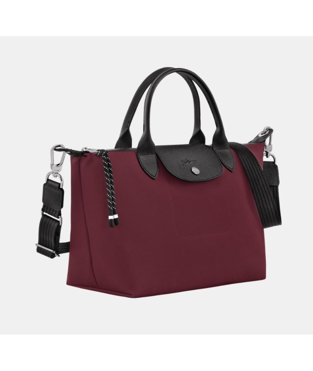 LONGCHAMP Бордовая тканевая сумка тоут, фото 2