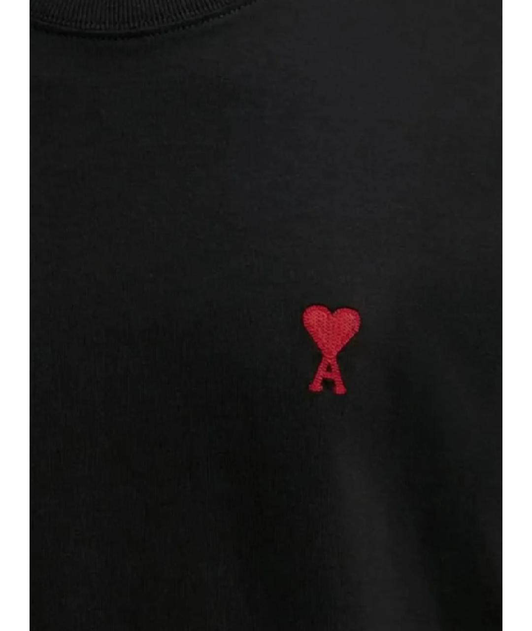 Ami Paris Черная хлопковая футболка, фото 2