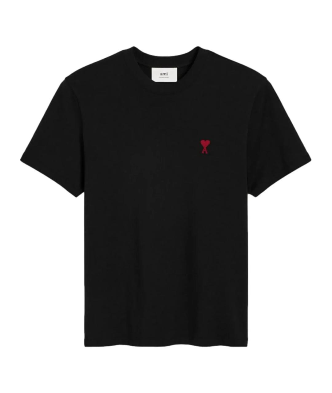 Ami Paris Черная хлопковая футболка, фото 1