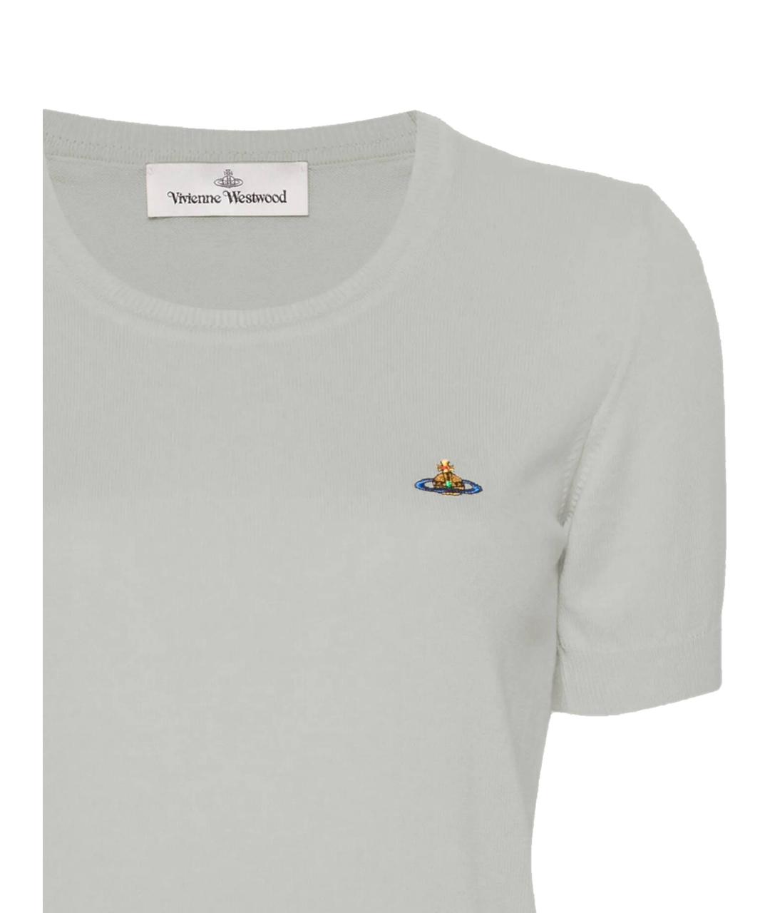 VIVIENNE WESTWOOD Серая шелковая футболка, фото 2