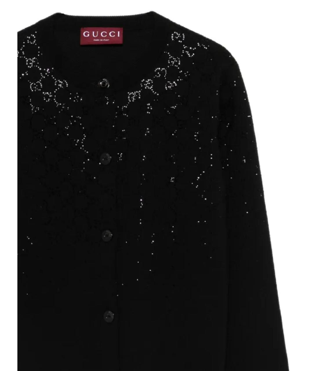 GUCCI Черный шерстяной кардиган, фото 2