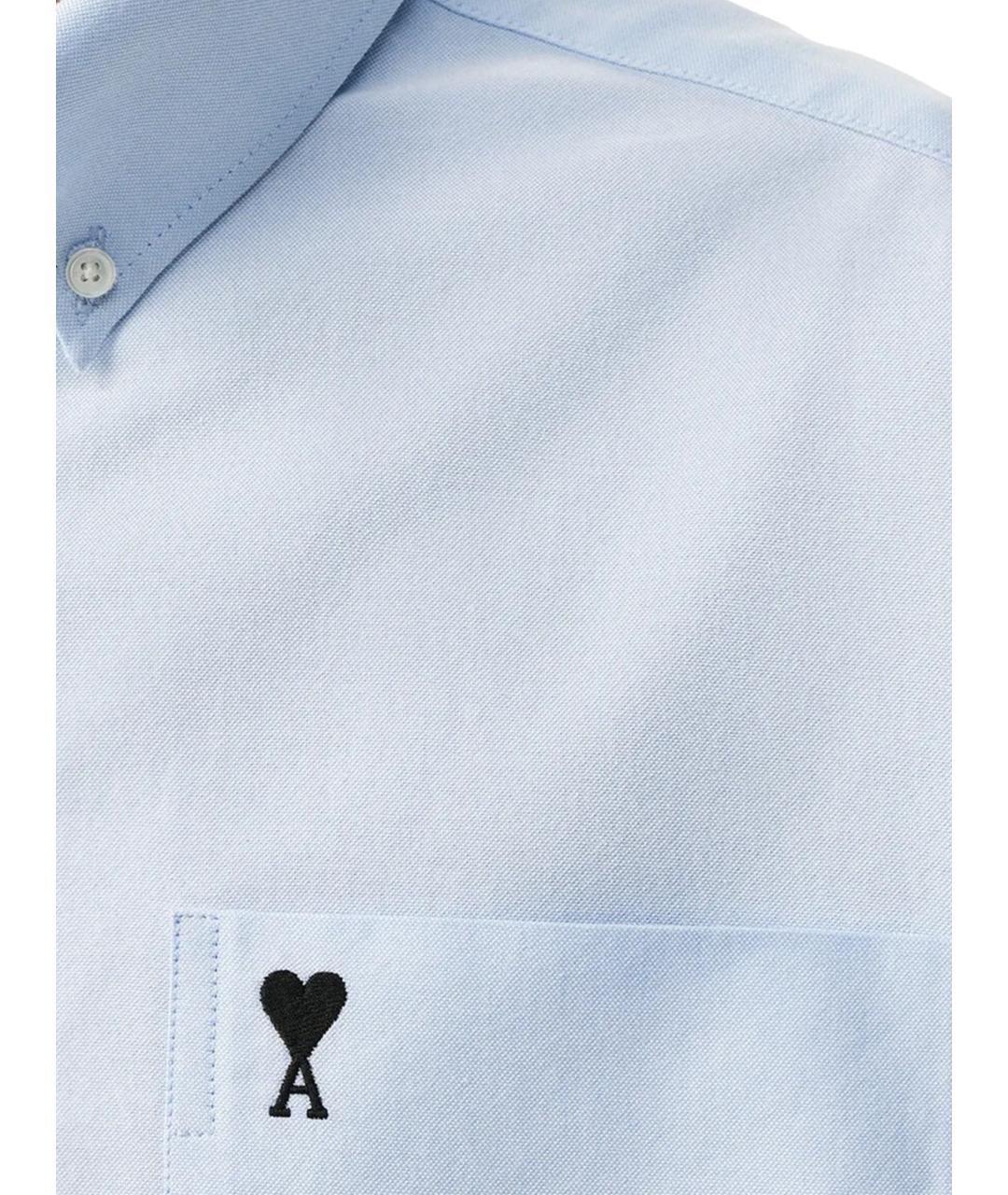 Ami Paris Голубая хлопковая кэжуал рубашка, фото 2