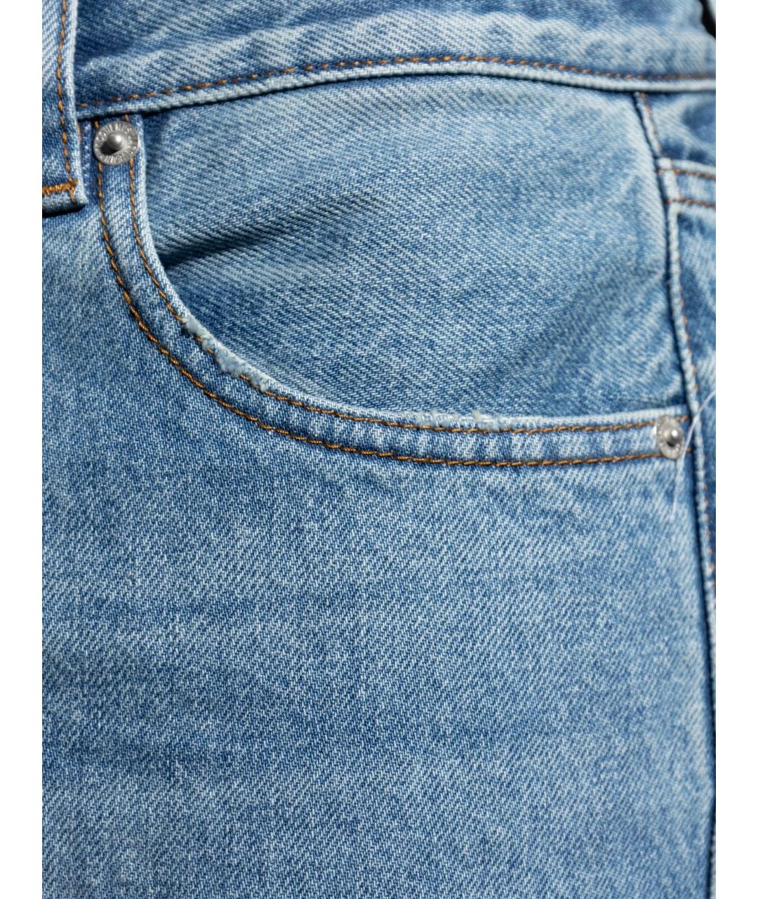 JACQUEMUS Синие хлопко-полиэстеровые прямые джинсы, фото 2