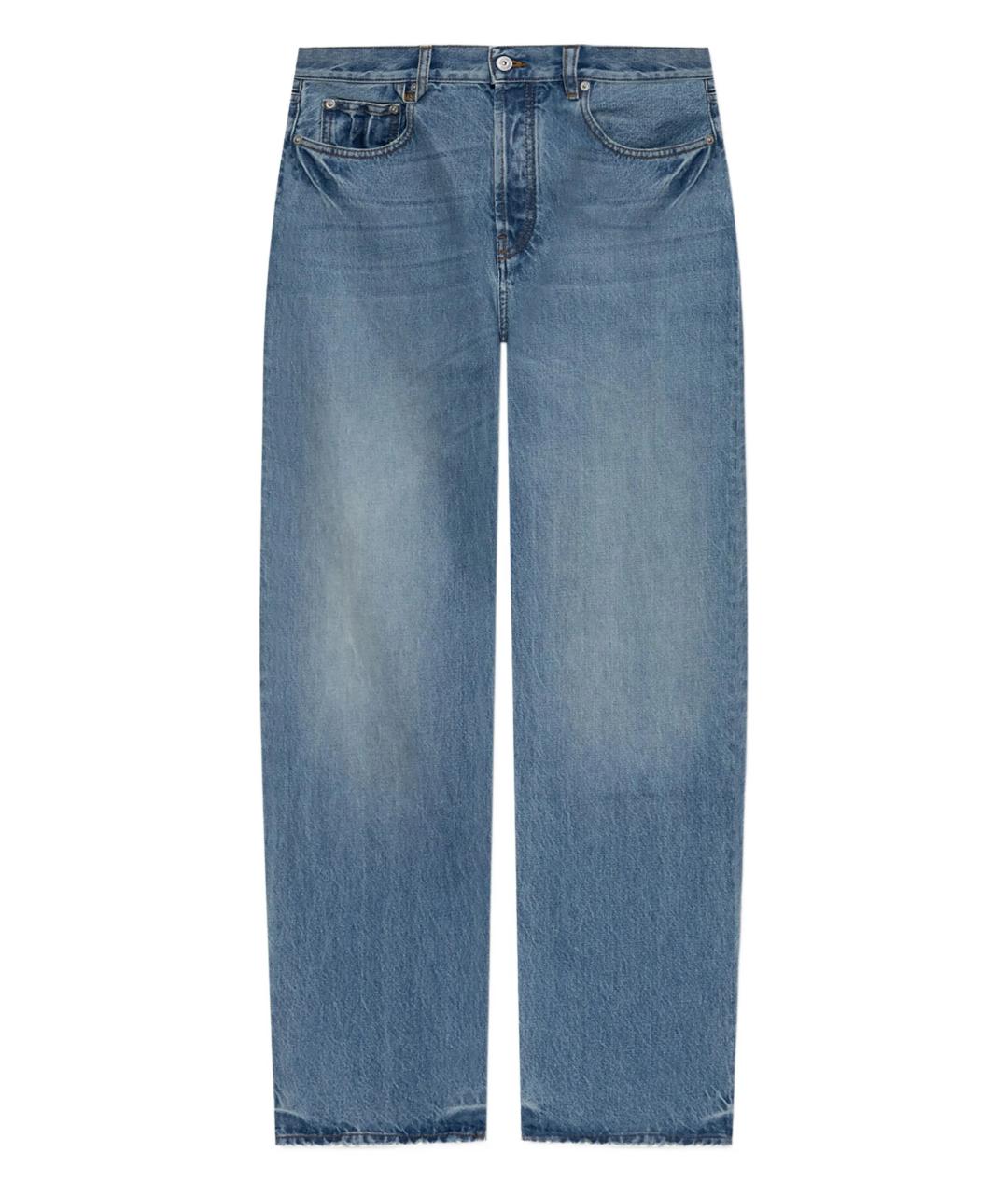 JACQUEMUS Синие хлопко-полиэстеровые прямые джинсы, фото 1