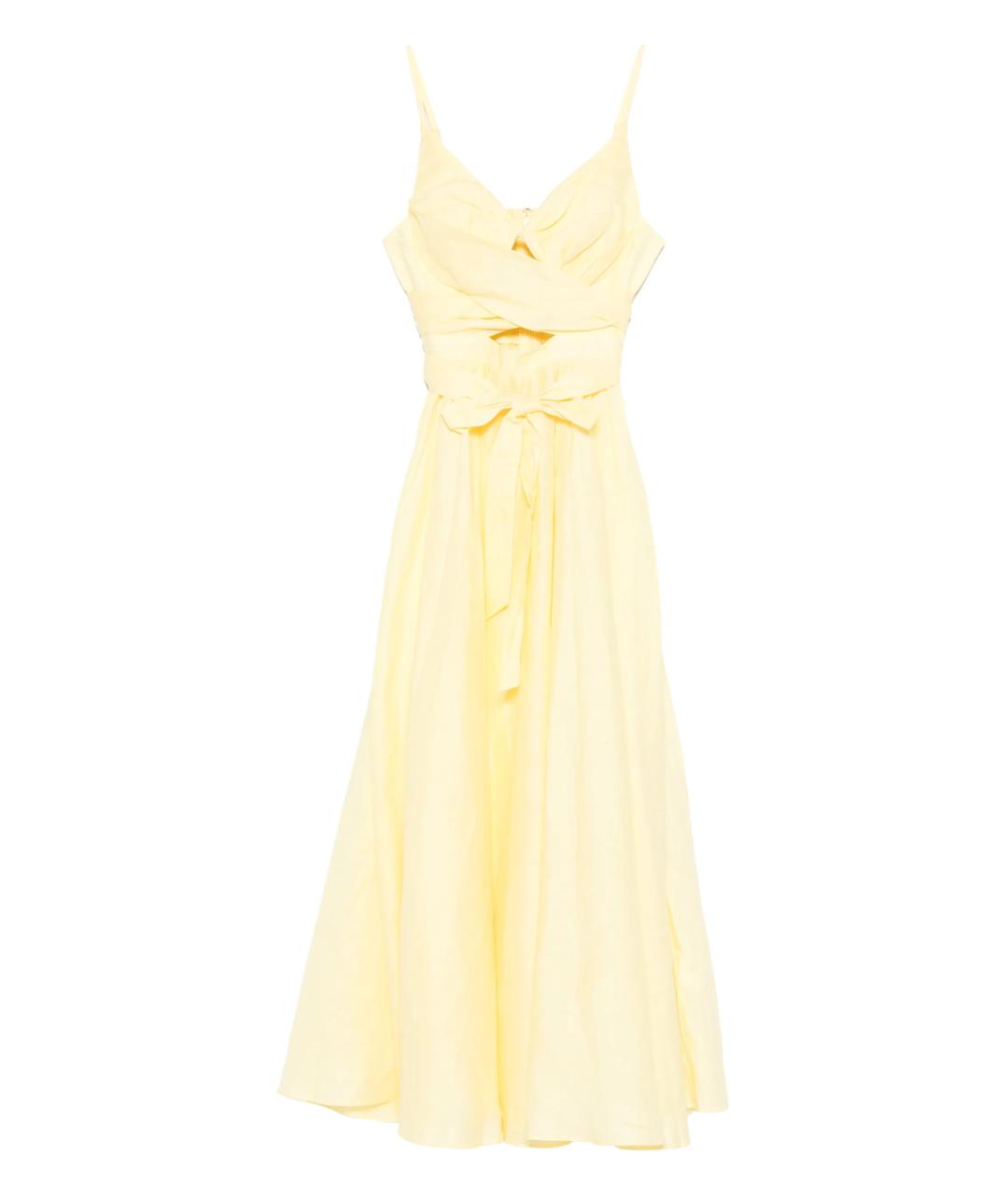 ZIMMERMANN Желтое льняное повседневное платье, фото 1