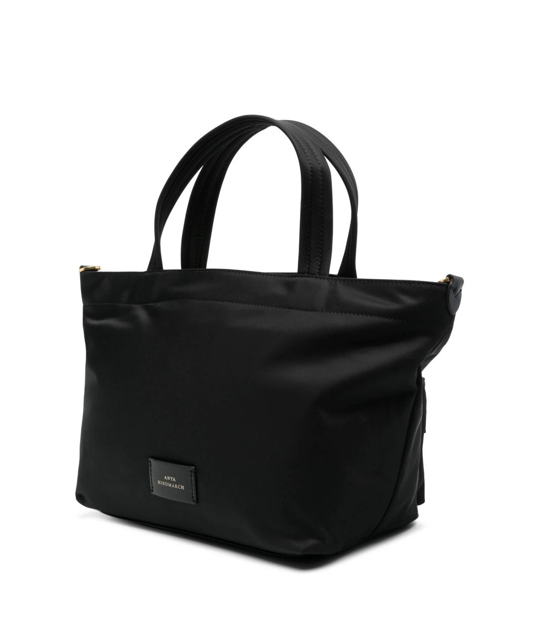 ANYA HINDMARCH Черная тканевая сумка тоут, фото 2