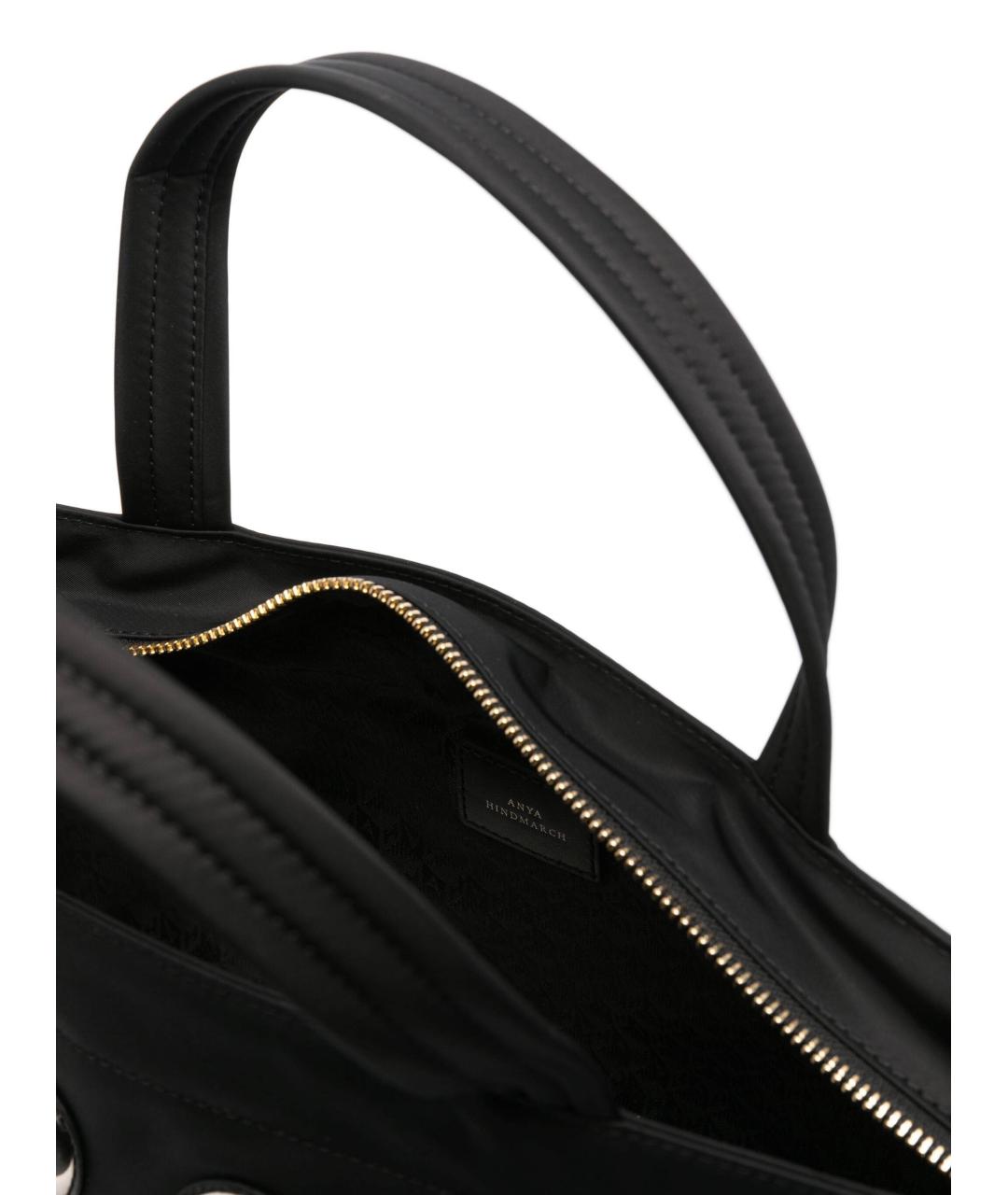 ANYA HINDMARCH Черная тканевая сумка тоут, фото 4