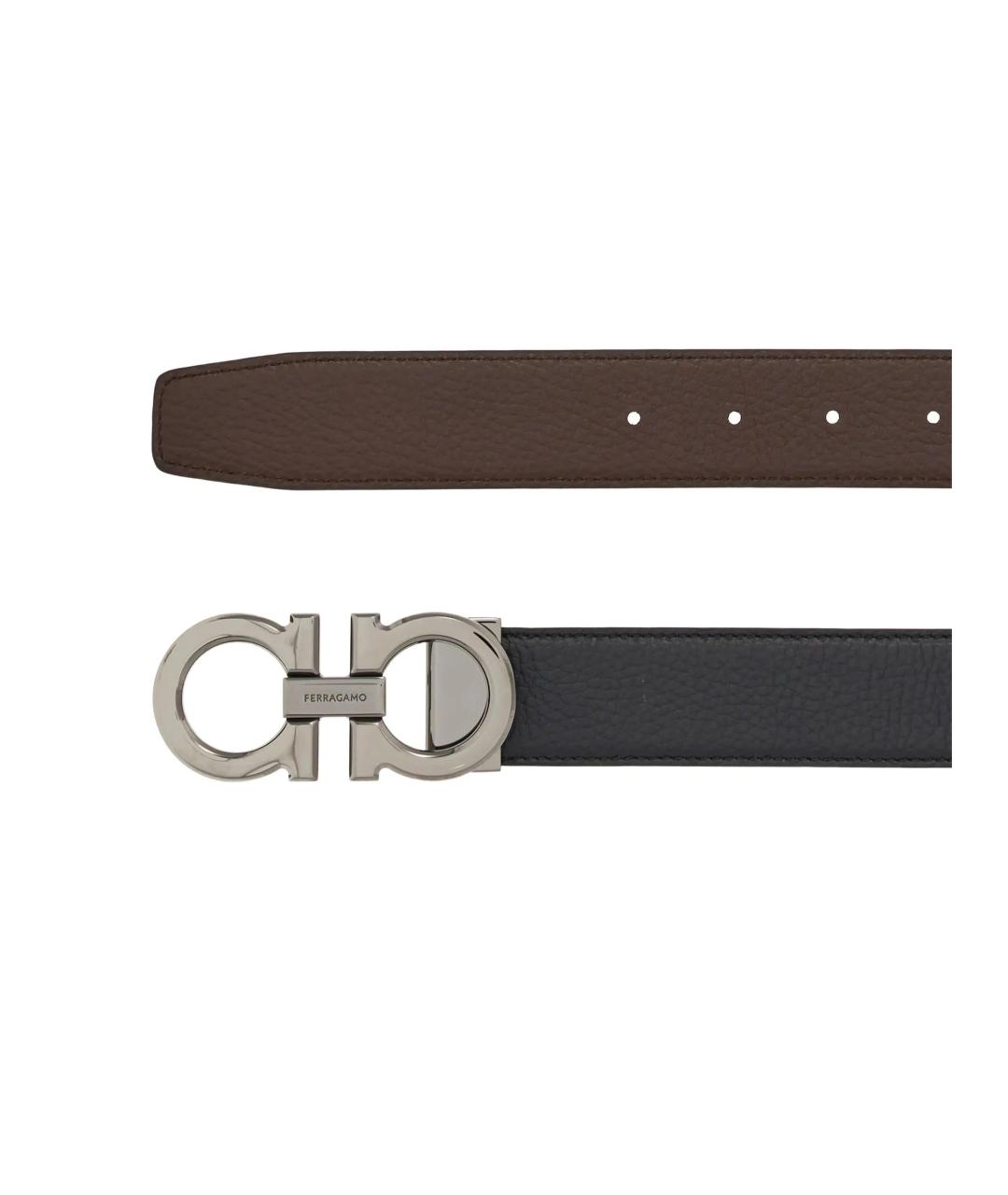 FERRAGAMO Черный кожаный ремень, фото 2