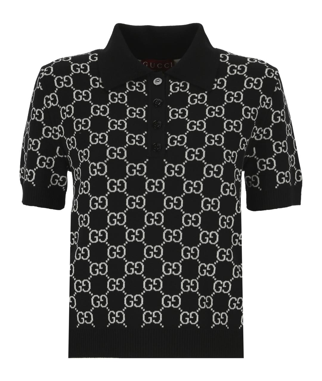 GUCCI Черная шерстяная футболка, фото 1