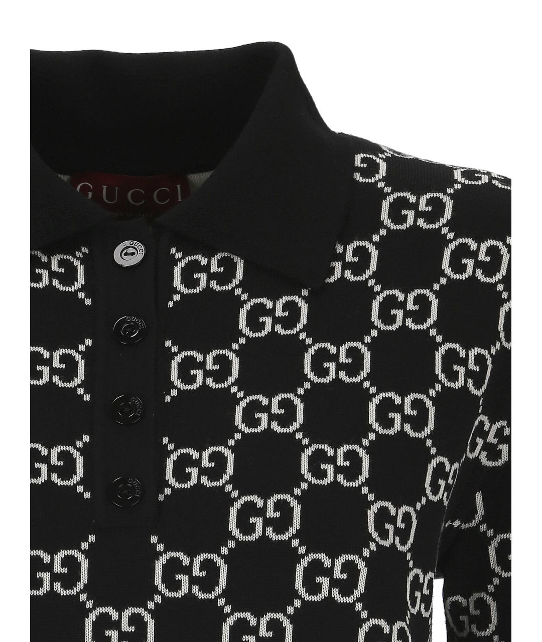 GUCCI Черная шерстяная футболка, фото 2