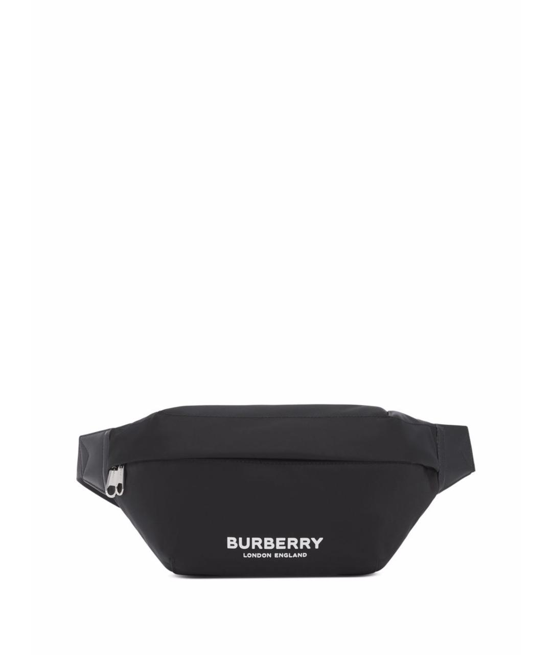 BURBERRY Черная тканевая поясная сумка, фото 1