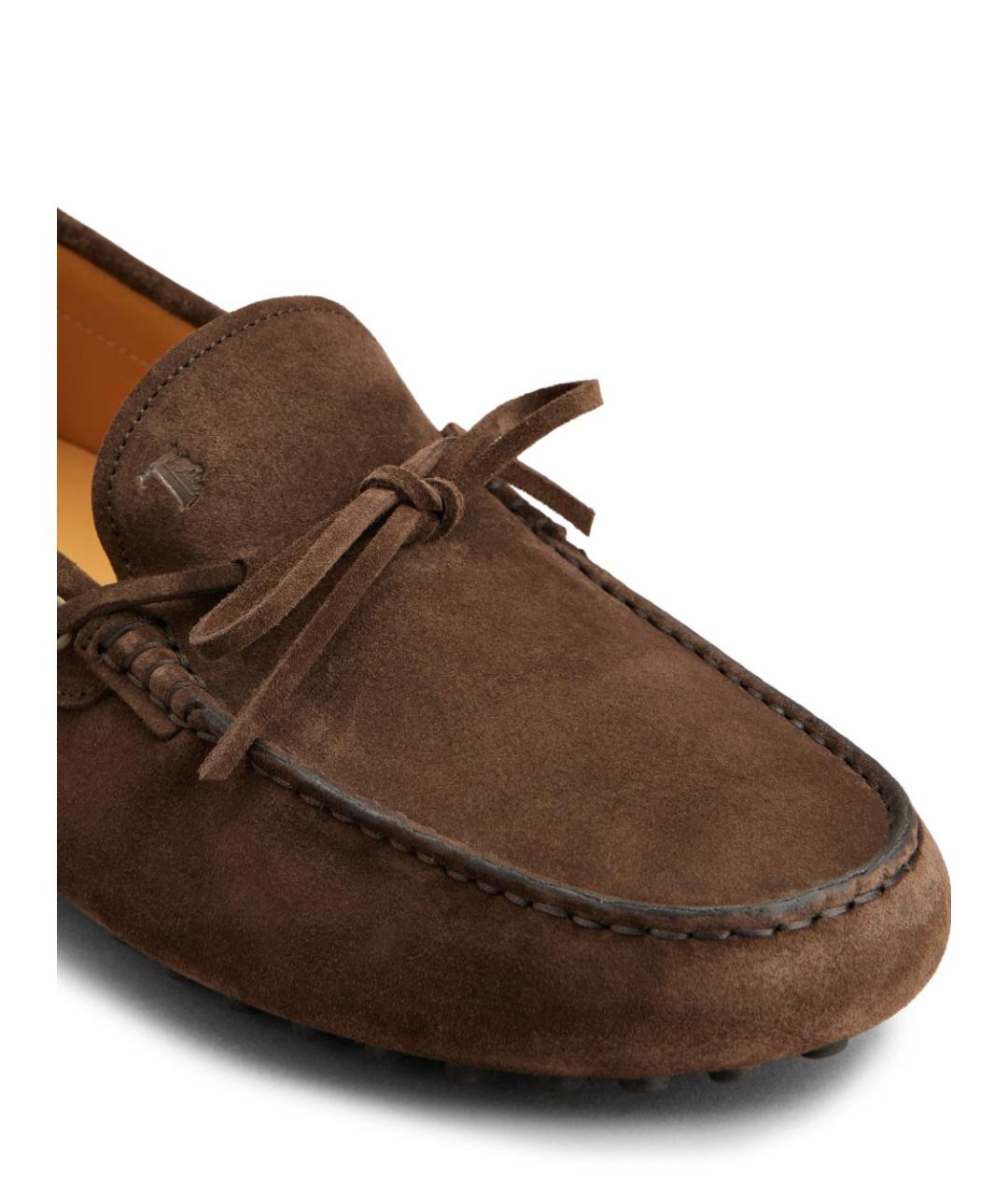 TOD'S Коричневые замшевые мокасины, фото 3