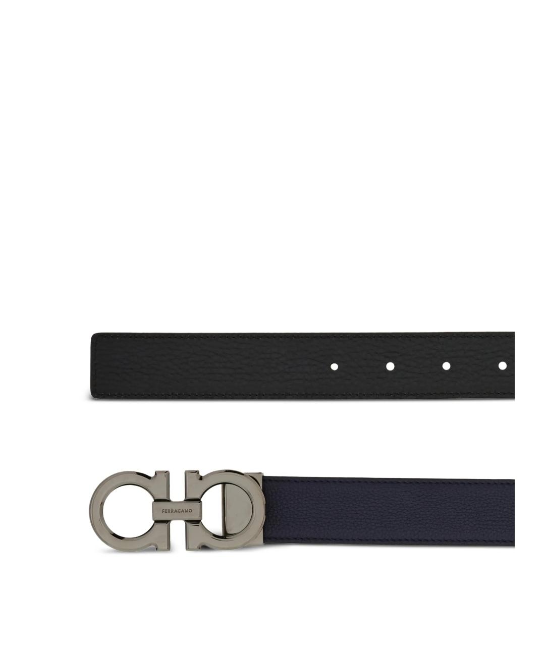 FERRAGAMO Синий кожаный ремень, фото 3