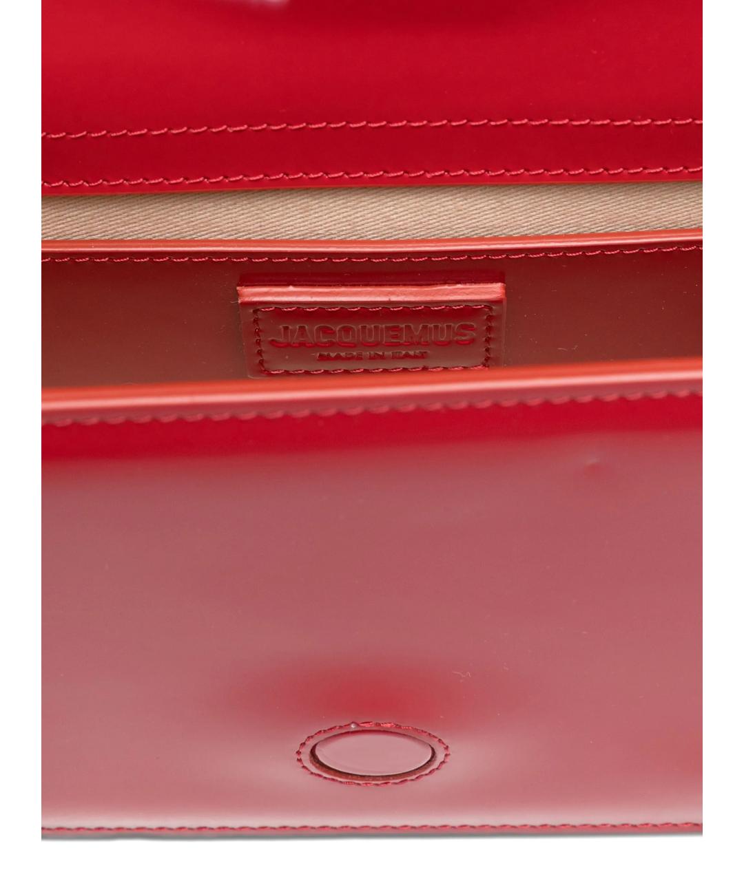 JACQUEMUS Красная кожаная сумка с короткими ручками, фото 4