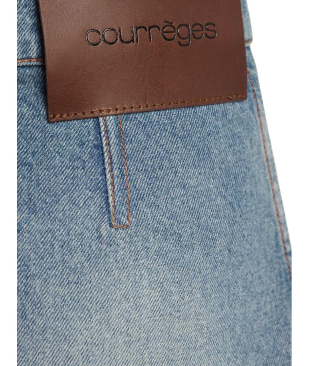 COURREGES Синяя хлопковая юбка мини, фото 3