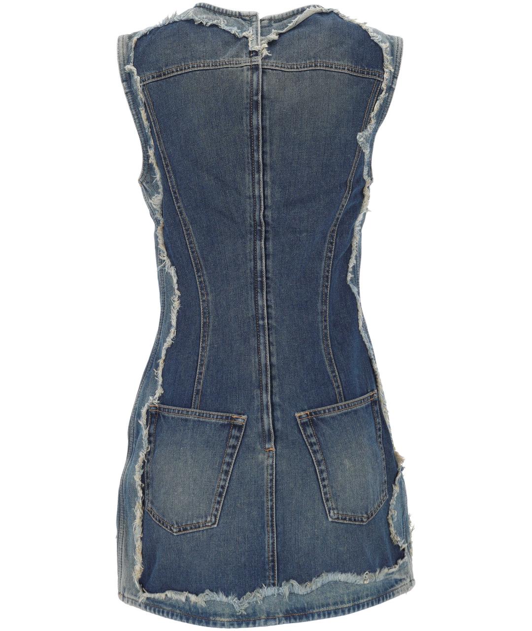 ACNE STUDIOS Синее хлопковое повседневное платье, фото 3