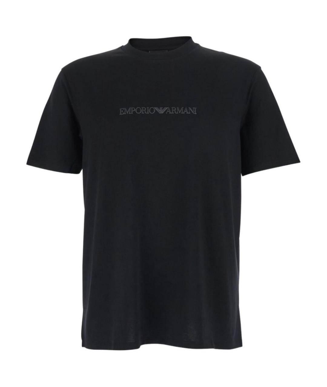 EMPORIO ARMANI Черная хлопковая футболка, фото 1