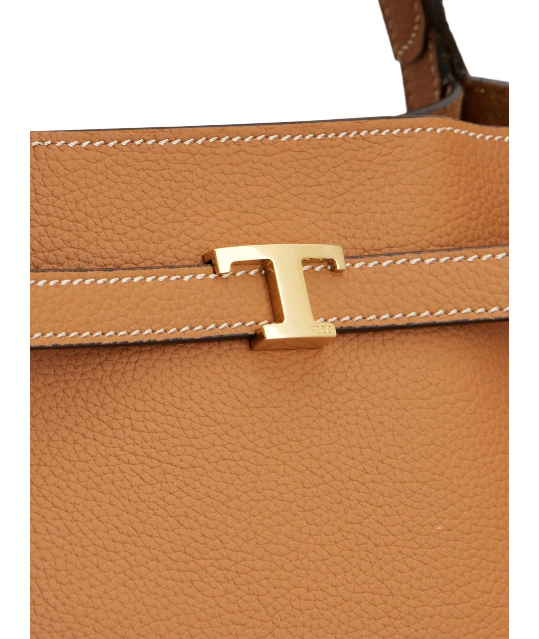 TOD'S Коричневая кожаная сумка тоут, фото 6