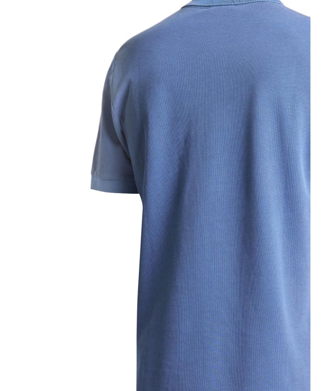 FAY Синее вискозное поло с коротким рукавом, фото 3