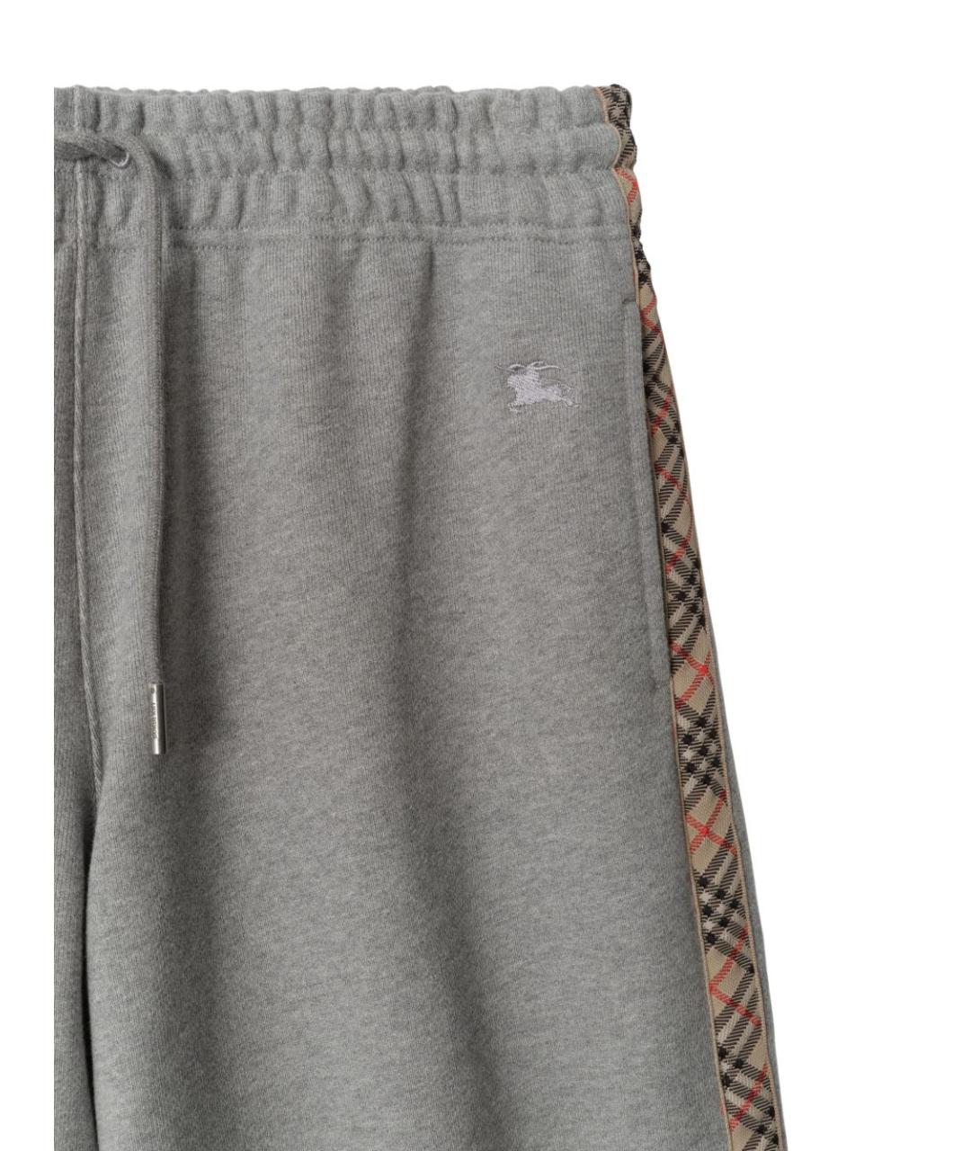 BURBERRY Серые хлопковые прямые брюки, фото 2