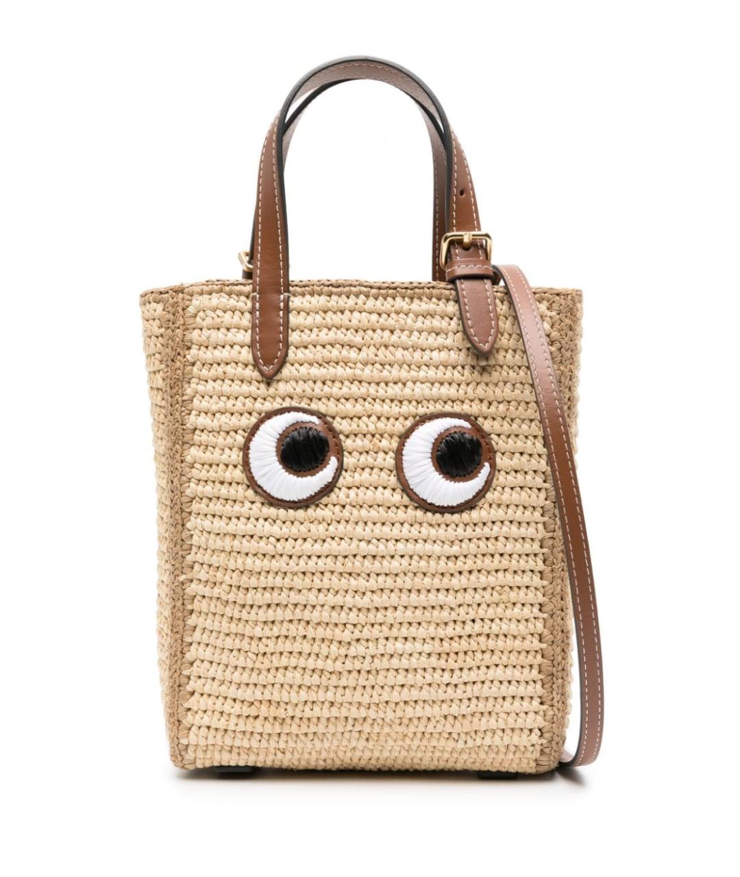 ANYA HINDMARCH Бежевая пелетеная сумка тоут, фото 1