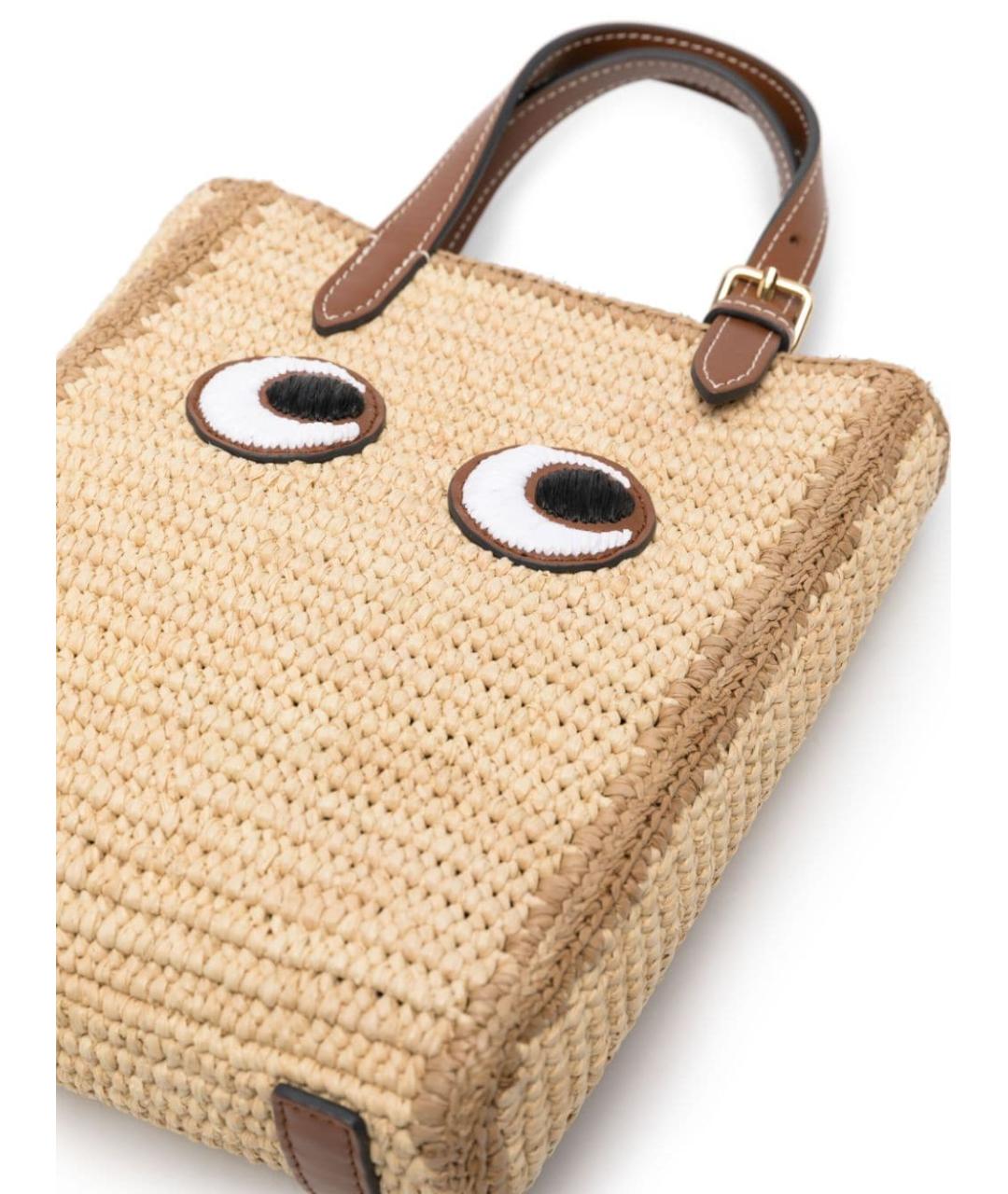 ANYA HINDMARCH Бежевая пелетеная сумка тоут, фото 4