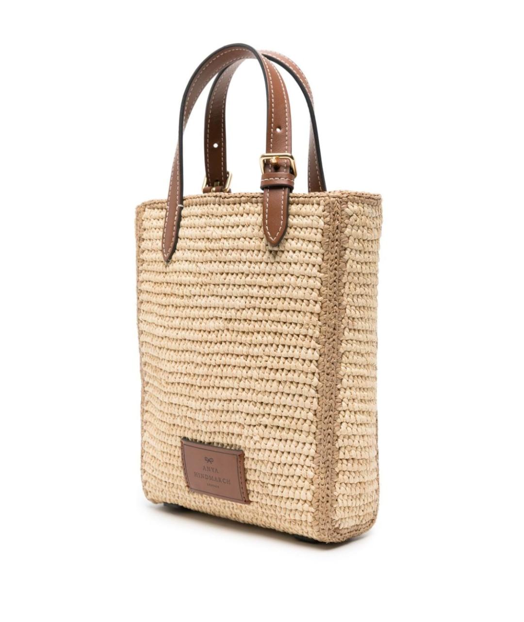 ANYA HINDMARCH Бежевая пелетеная сумка тоут, фото 2