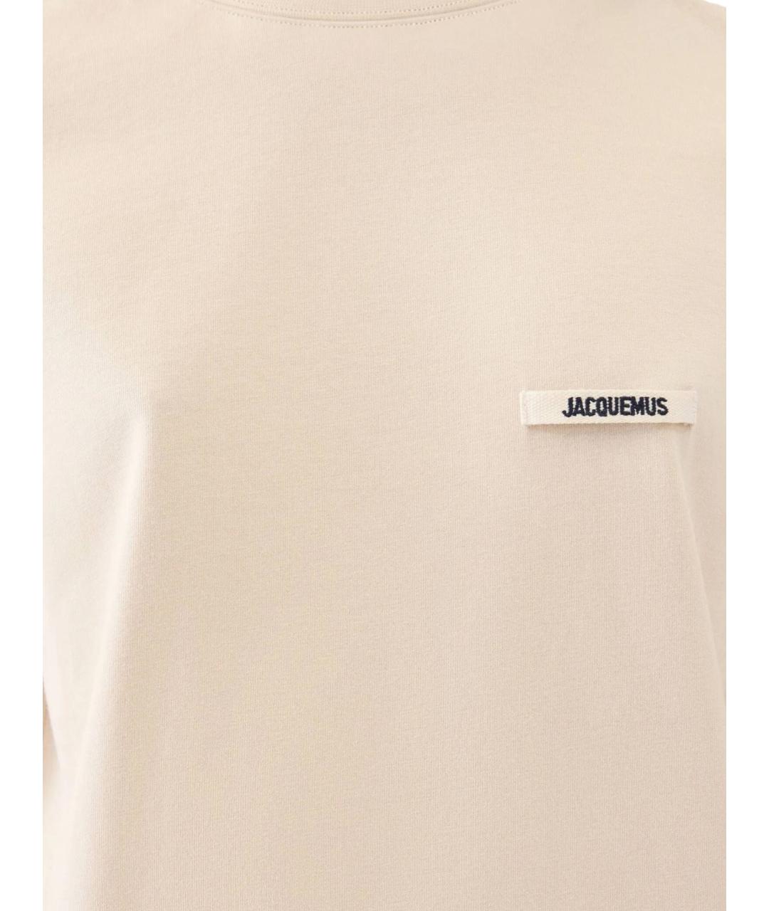 JACQUEMUS Бежевая хлопковая футболка, фото 2