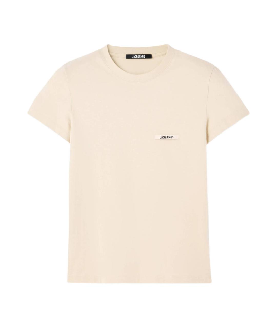 JACQUEMUS Бежевая хлопковая футболка, фото 1