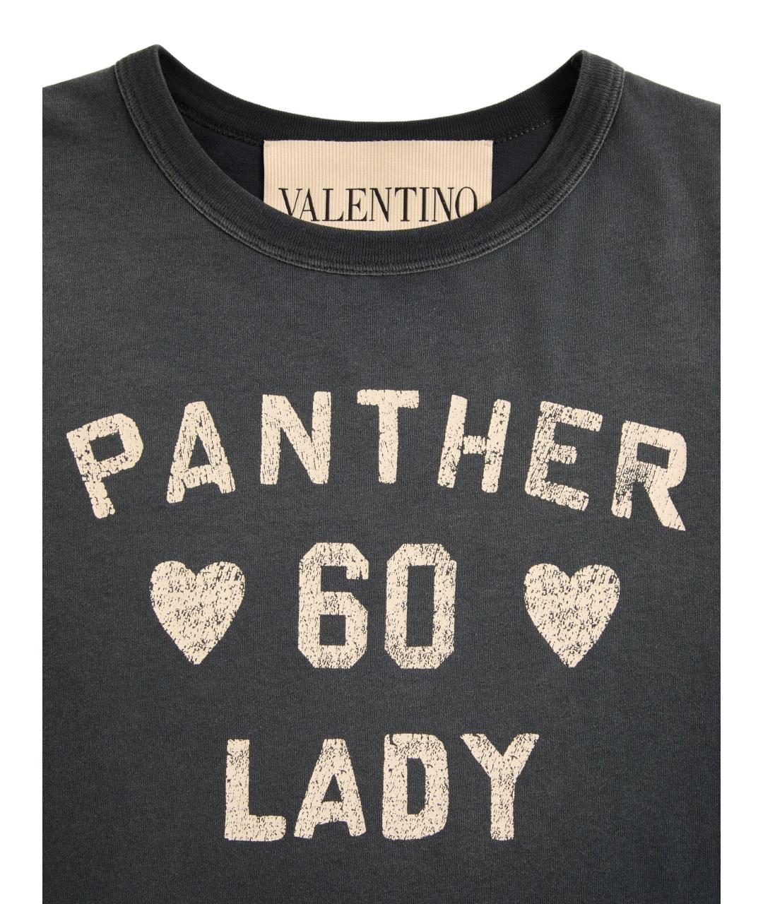 VALENTINO Серая хлопковая футболка, фото 2