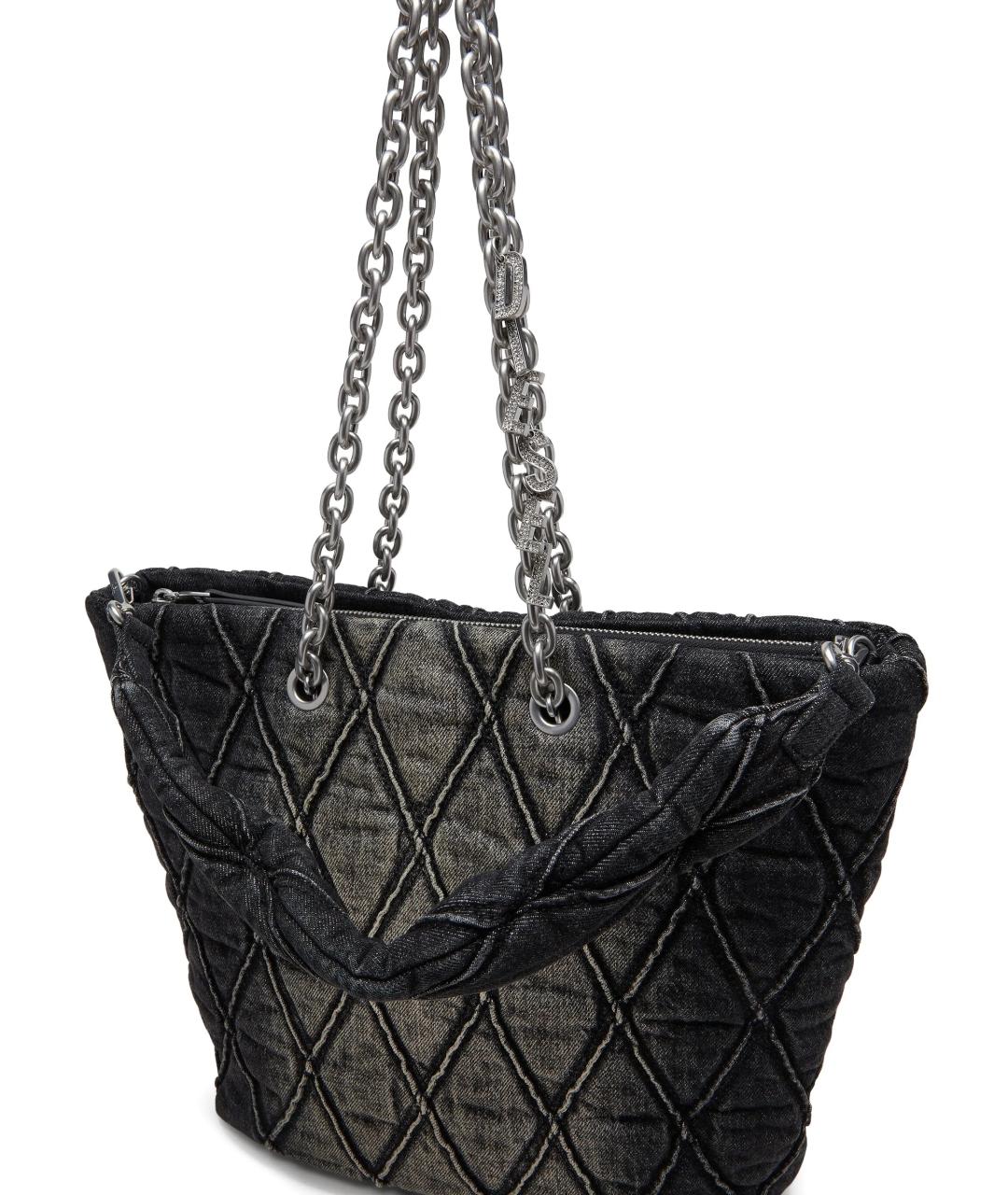 DIESEL Черная тканевая сумка тоут, фото 4