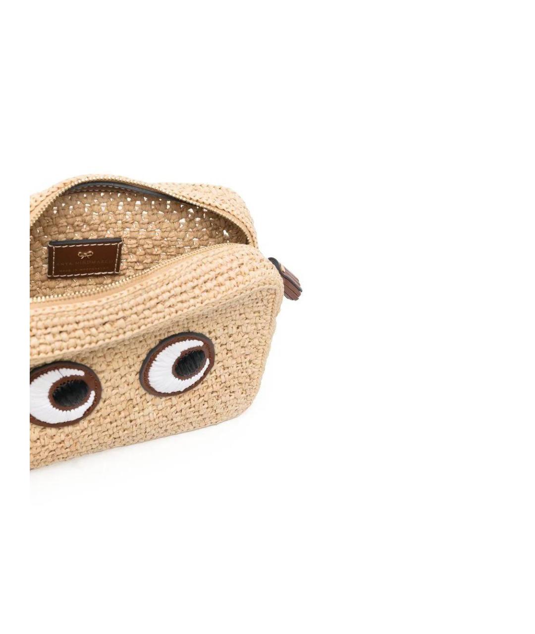 ANYA HINDMARCH Бежевая пелетеная сумка через плечо, фото 4