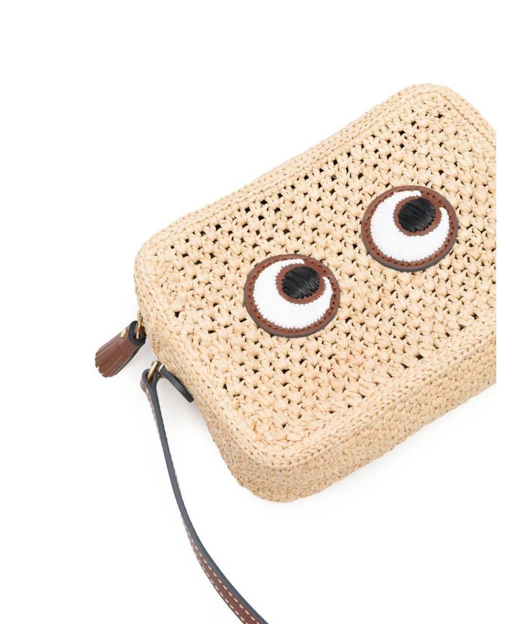 ANYA HINDMARCH Бежевая пелетеная сумка через плечо, фото 3