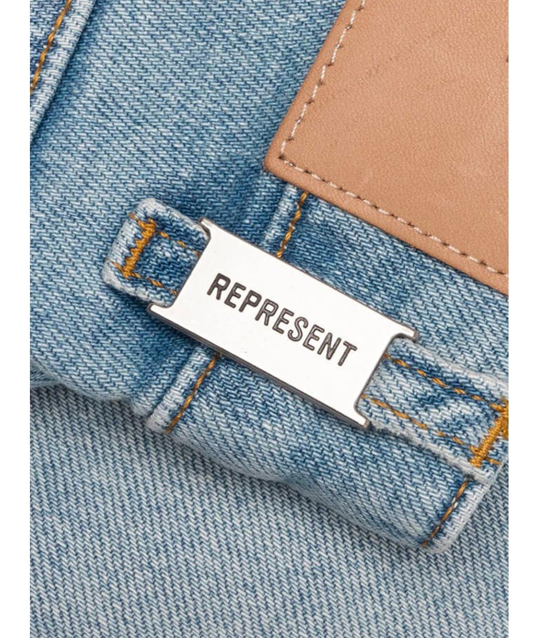 REPRESENT Голубые хлопковые прямые джинсы, фото 4